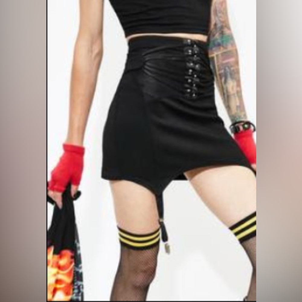 Black Corset Mini Skirt